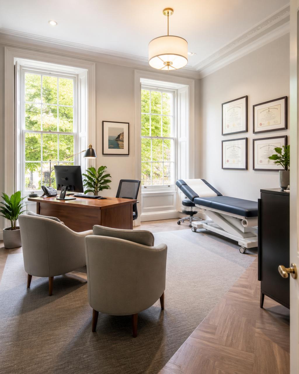 A private consulting room at St John & St Elizabeth Hospital